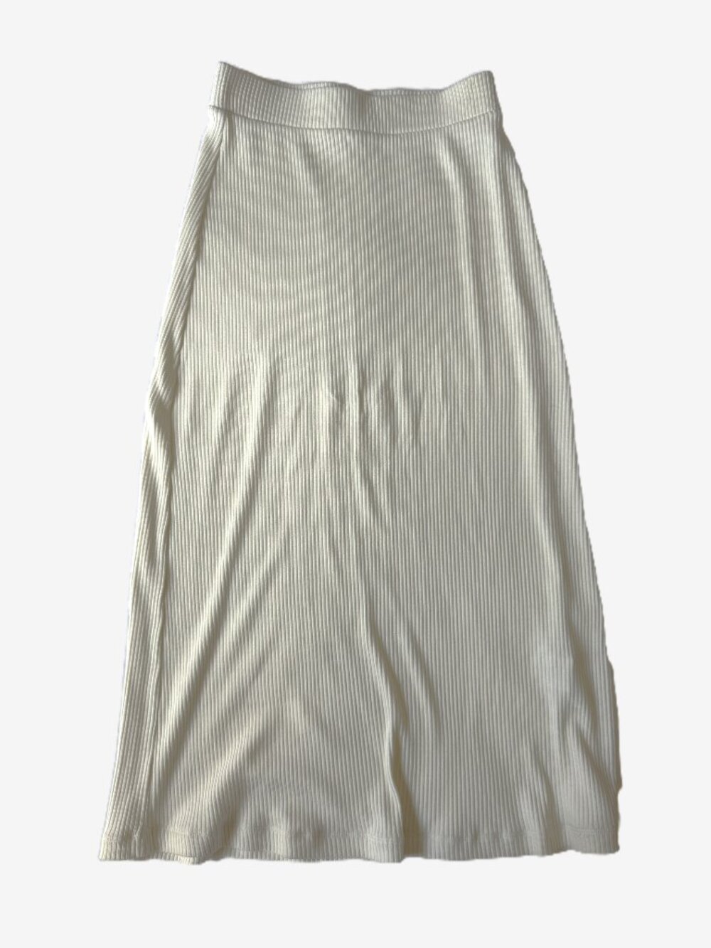 NWOT Whimsy + Row White Ribbed Modal Midi Skirt Made in LA Size Small